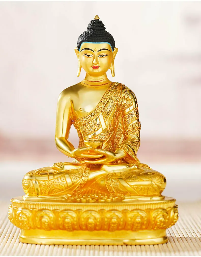 

old Handpainted bronze Buddha statue gilt Guanyin Bodhisattva Tara Amitabha