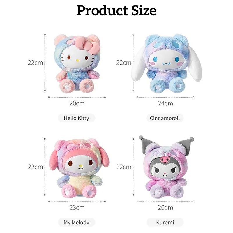 Sanrio anime brinquedos olá kitty bonecas de pelúcia kawaii kuromi minha melodia cinnamorol pelúcia macio boneca travesseiro presente de natal das crianças