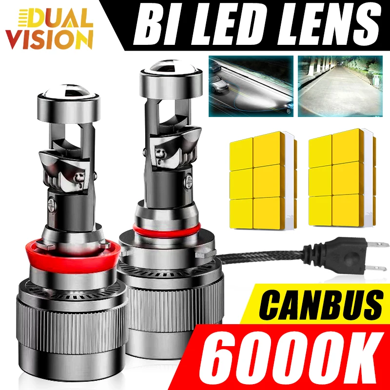 

Bi LED H4 Mini Projector Lens Canbus No Error Car Headlight Bulbs H7 H11 H8 9005 HB3 9006 HB4 7055 CSP Chips STG PTF Turbo Lamp