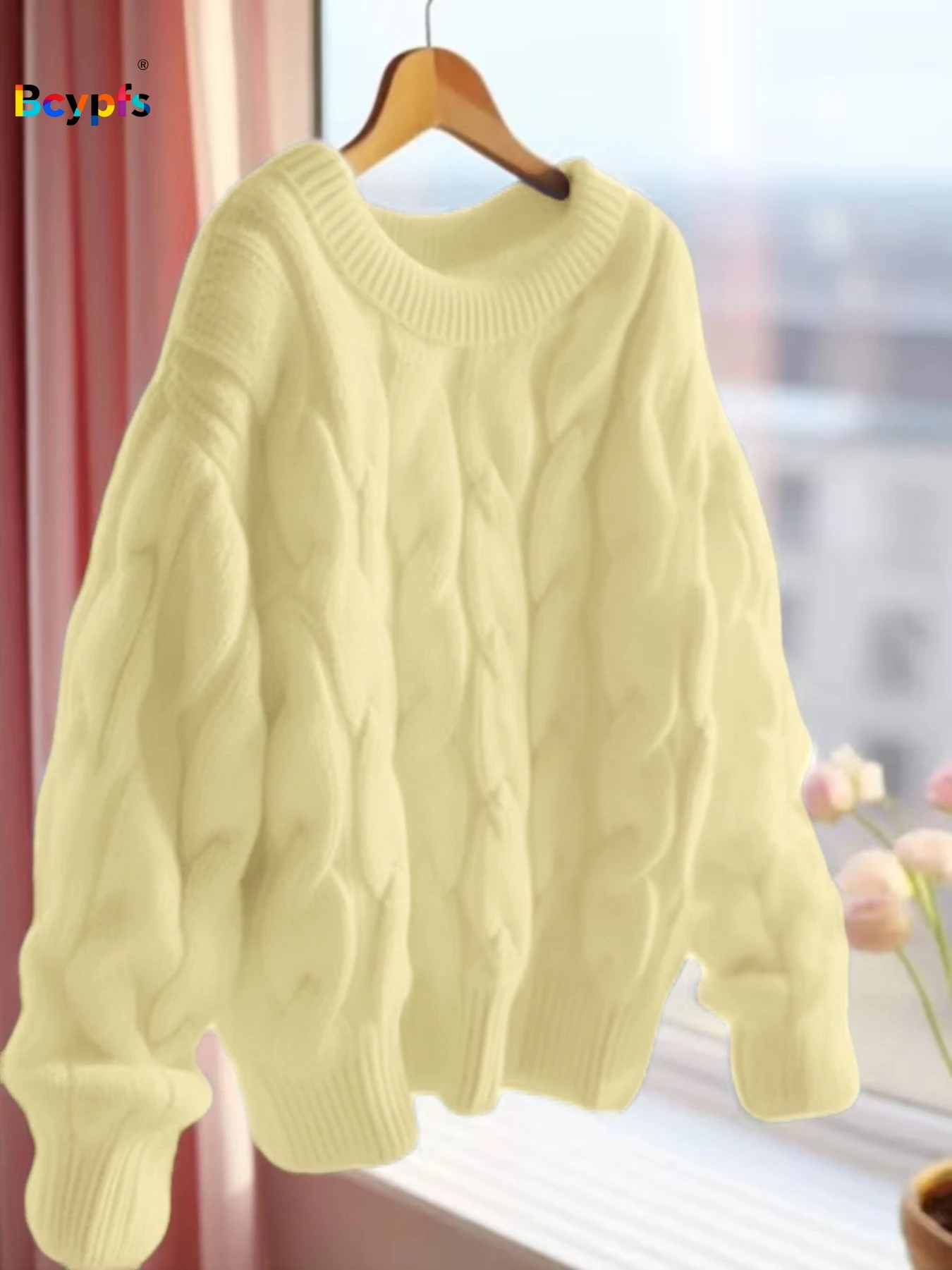 패셔너블하고 견고한 트위스트 니트 풀오버 긴팔 여성 상의, 인기 있는 울 소재의 부드러운 니트 긴팔 여성 스웨터