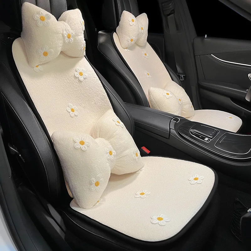 

New Four Seasons Universal Winter Plush Cartoon Ins Fashion Creative Cute Flower Car Seat Cushion