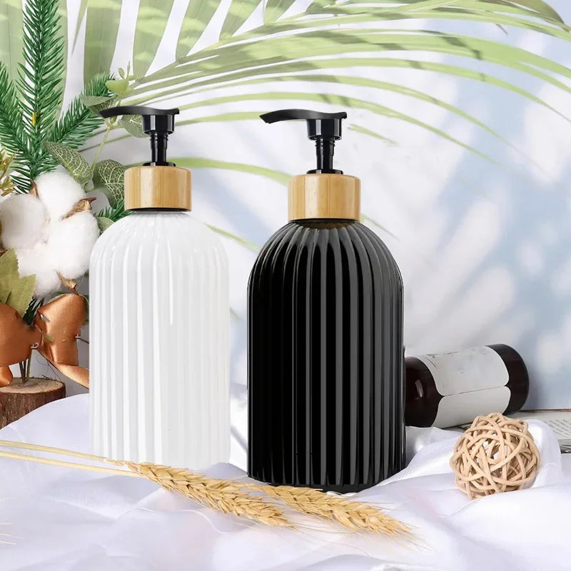 500ML Shampoo Dispenser Lotion Sub Hand Soap Bottle Portable PET Plastic Shower Gel Empty Container Bathroom Accessories