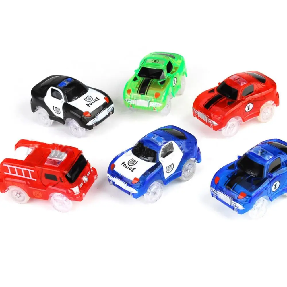 Home Decor Mini Car Flashing Light Plastic Electronics Car Toy Car Model Inertia Car Tracks Car