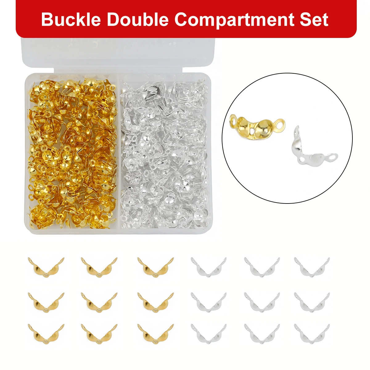 8mm Golden Silvery Color Bracelet Crimp Beads Boxed Jewelry Making Materials Kit For DIY Handmade Necklaces Earrings Accessories