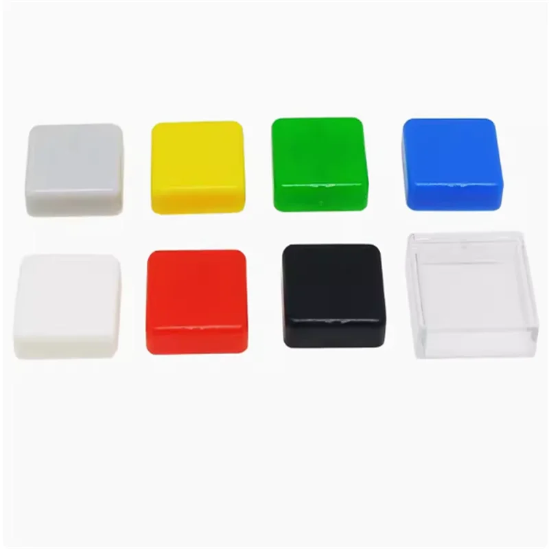 

100pcs A14 square button cap B3F-4055 12*12*7.3 square red, yellow, blue, green, white and transparent