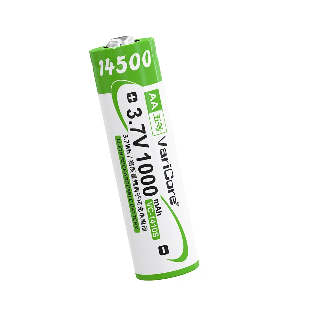 AA 14500 리튬이온 배터리 (팁) 3.7V 1000mAh 충전식 공구 배터리 파워 배터리 A급 품질 VVV