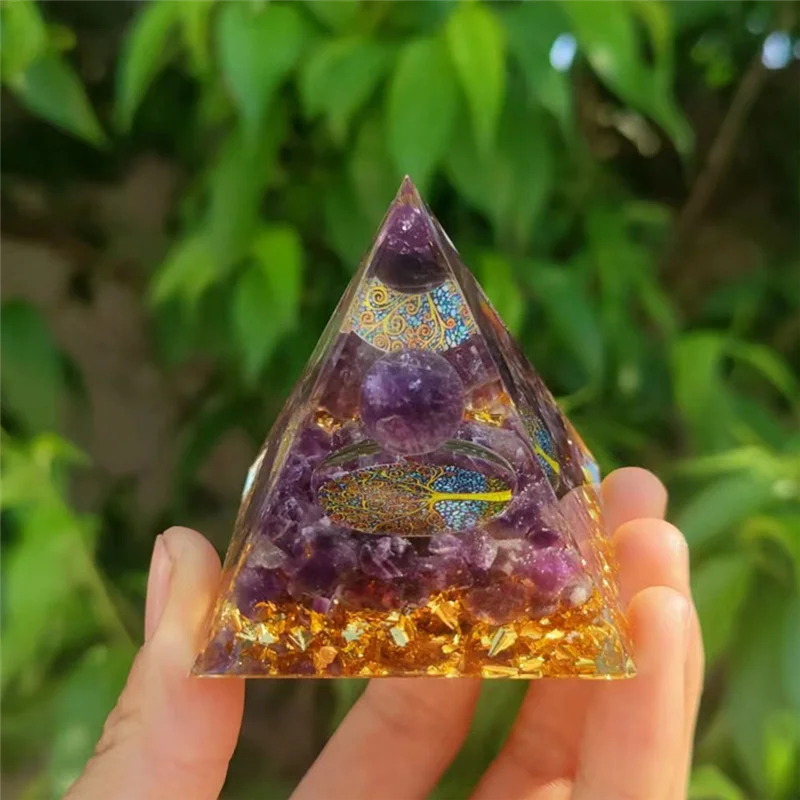 AS98-C Pyramid Ornaments Crystalenergy Generator Orgone Pyramid For E-Energy Protection Healing Meditation Crystal Chakra Durabl