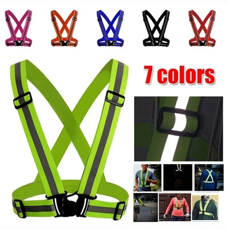 Safety Reflective Adjustable Elastic Straps for Adults and Children Clothing Vest Highlight Night Running Riding