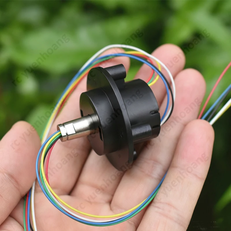 Dia 26mm 2A Capsule Slip Ring 6 Circuits Signal/Power Transmitter 360° Rotary Electrical Connector for Robot/Gimbal Model