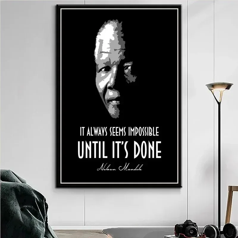 قماش اللوحة نيلسون مانديلا صورة زعيم عظيم المشارك يطبع جدار الفن مكتب دراسة بار غرفة المعيشة ديكور المنزل