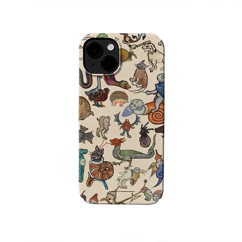 

Medieval Cartoon Animals Phone Case for IPHONE 17 Air 16E 15 PROMAX 14 Plus 13 12 MINI 11 PRO 16Plus XR XS Acrylic Phone Cover