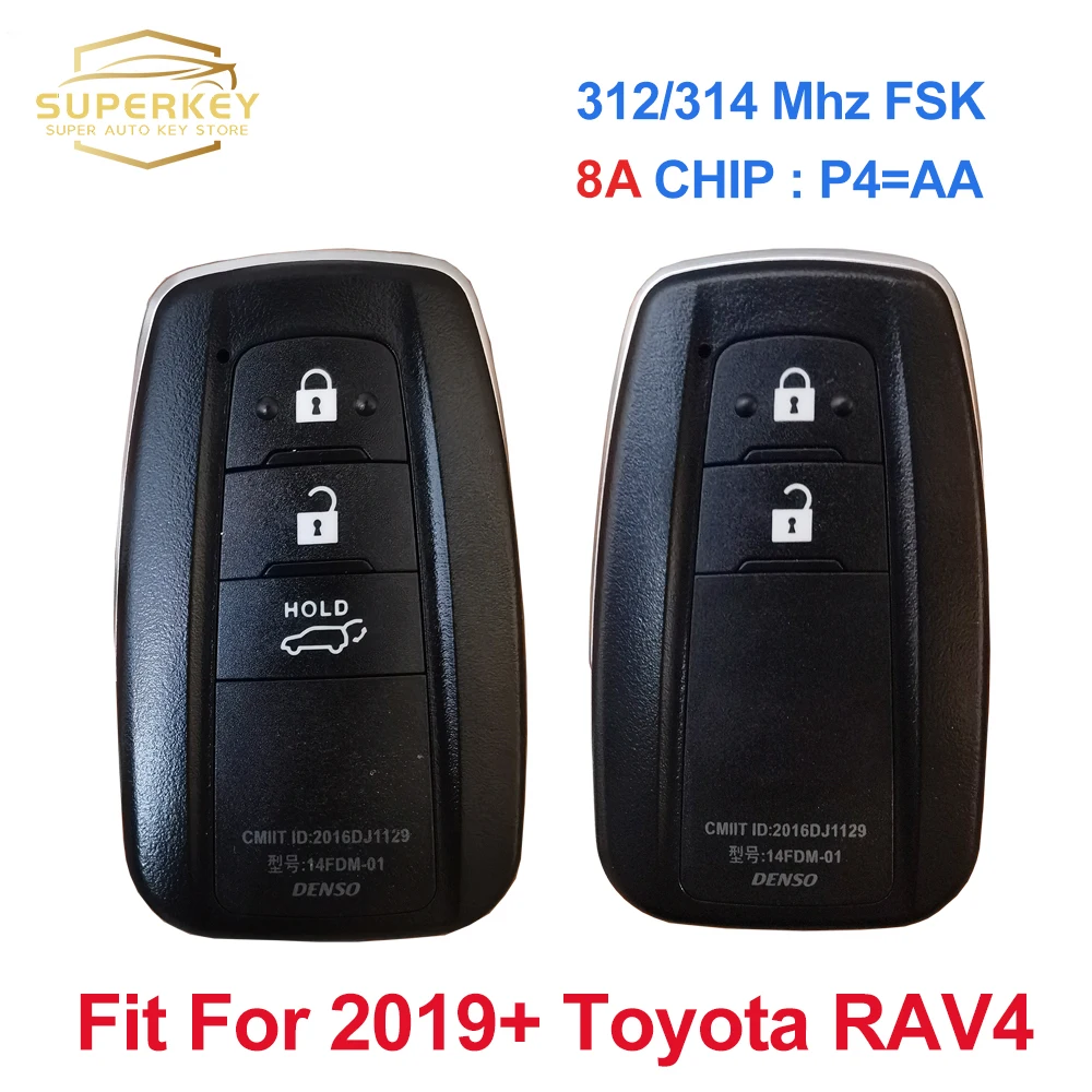 SUPERKEY HYQ14FBC Smart Key  For 2018 2019 2020 2021 Toyota RAV4 For USA Brazil Market 8990H-0R030 312/314 MHZ 8A Chip P4=AA