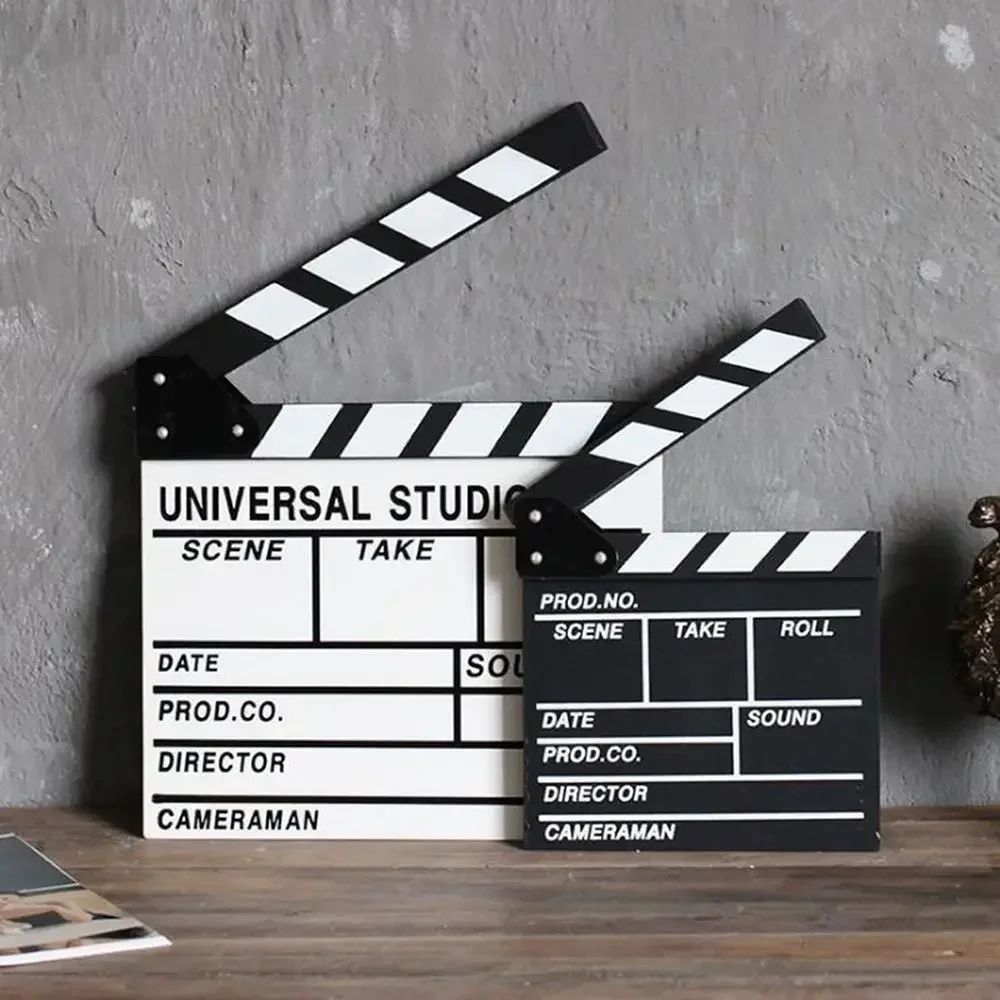 TV Movie Cinema Clapboard Photography Prop per Vlog Recording Hanging Decoration Director Video Scene Clapperboard in legno