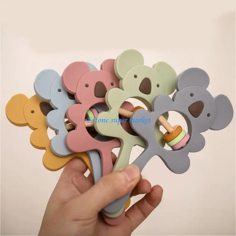 090B Mordedor bebê Griping Toy HandBells Toy Bebês 0-12 meses Presente chá bebê