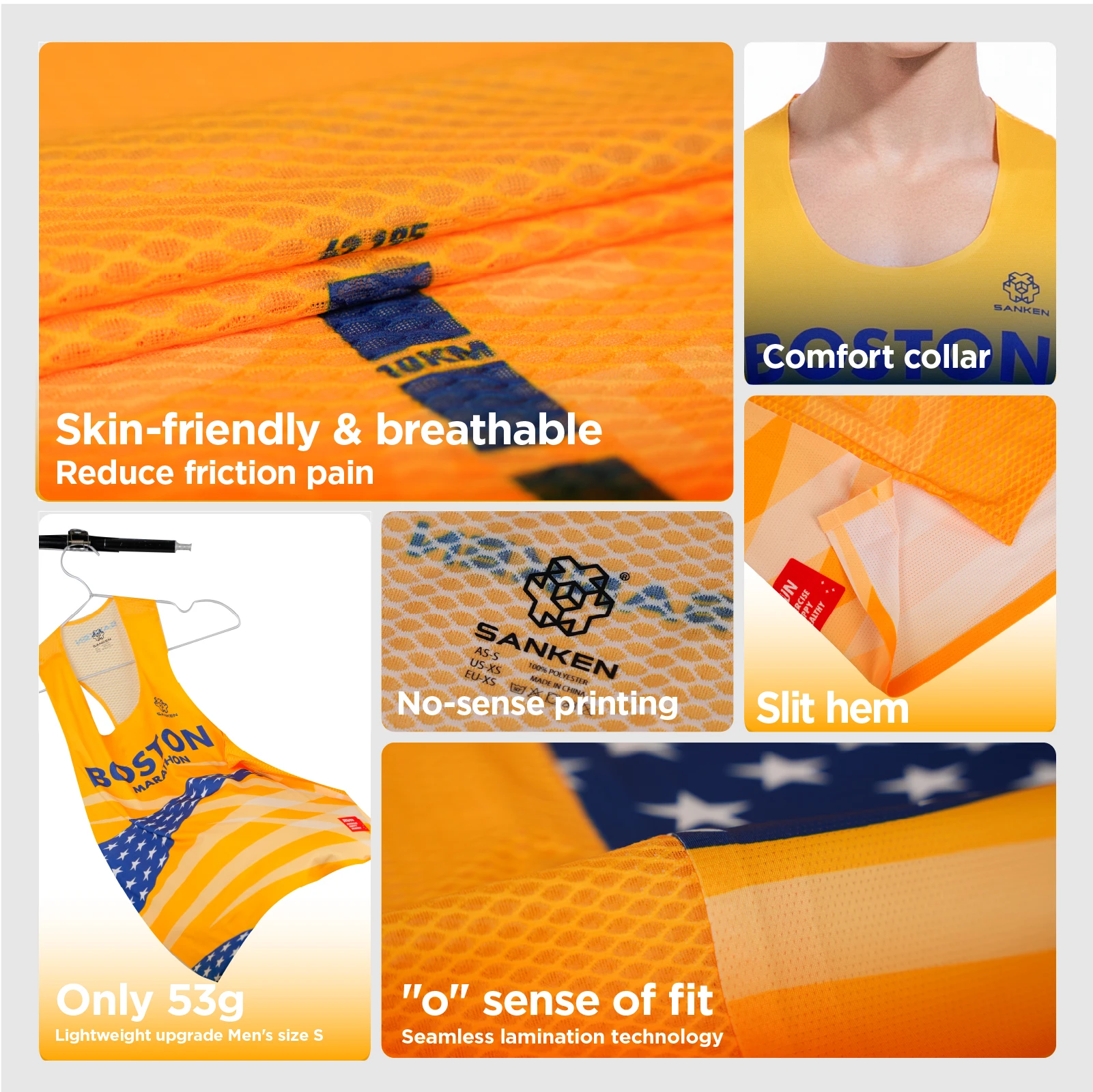 Men's Seamless Lightweight Marathon Tank Top Dry Fit Sleeveless Workout Fitness Singlet for Running