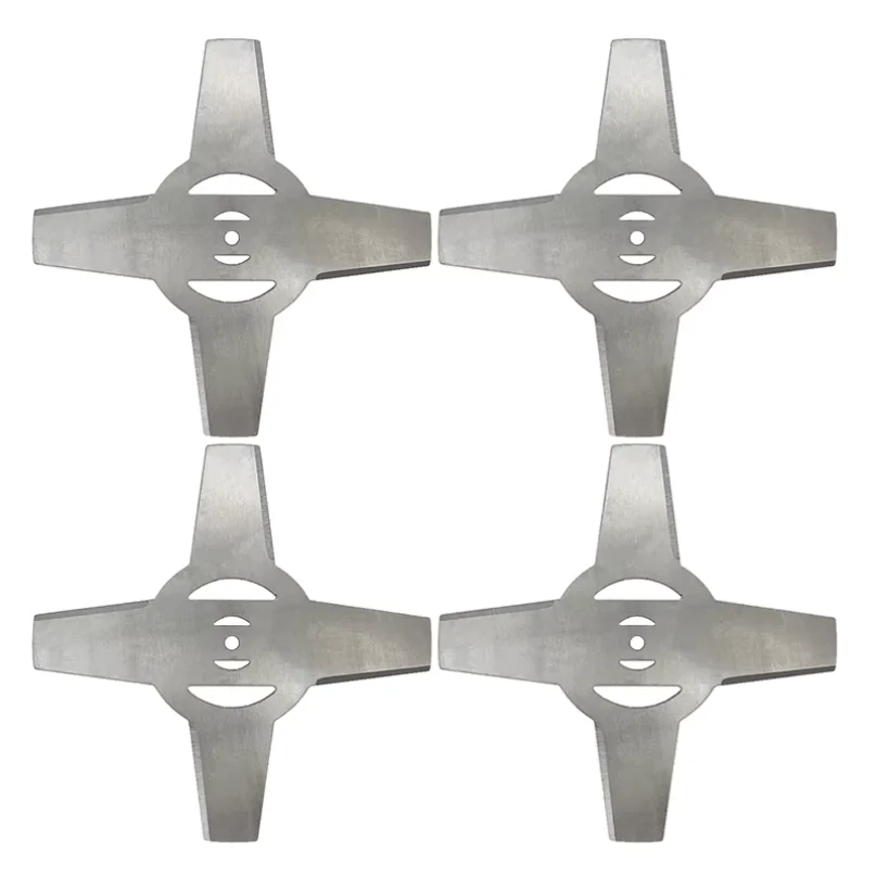 Garden Power Tool Accessories 4Pieces Metallic Blade 4Teeth for Electrical Grass Trimmer Brush Cutter