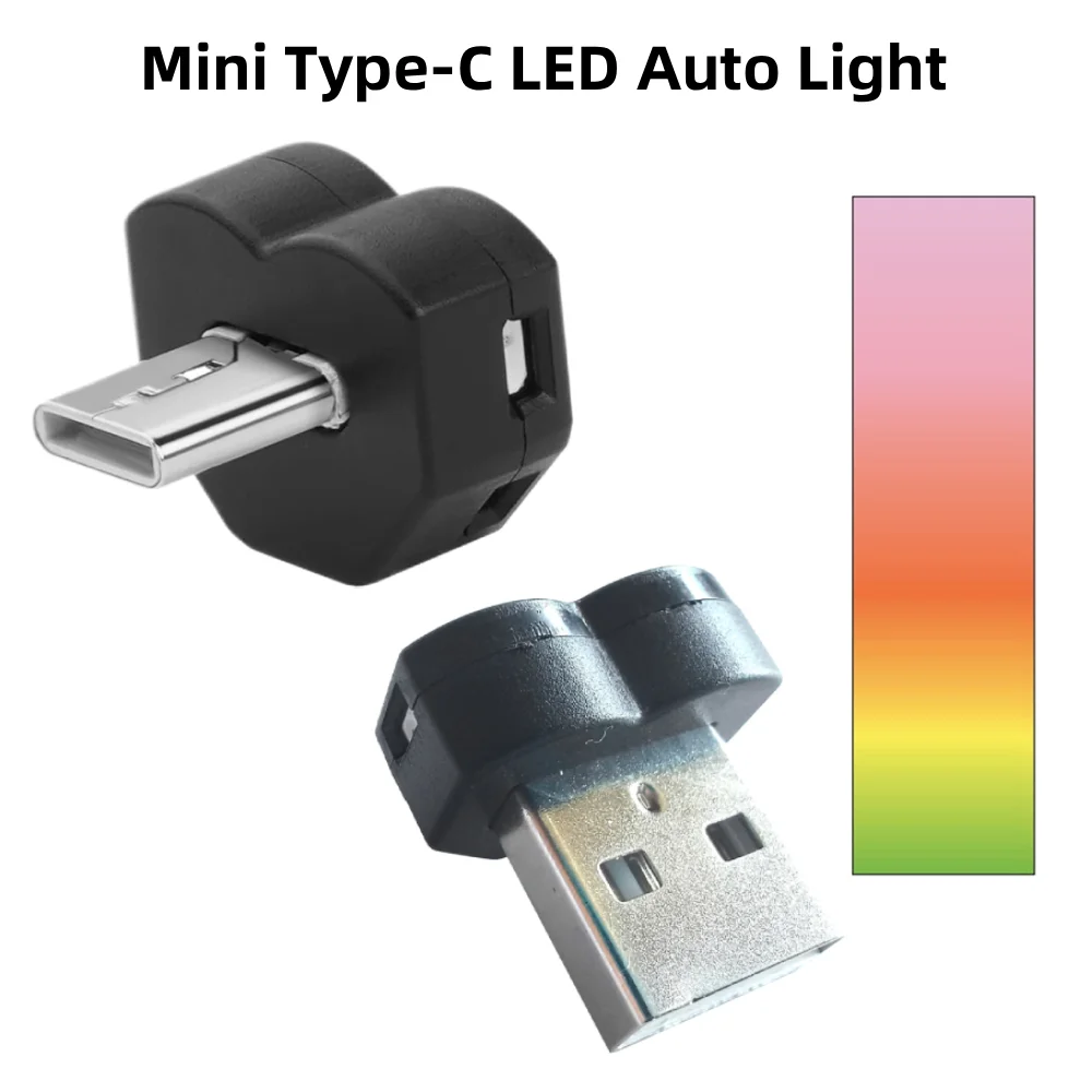 

Новая мини-лампа Type-C LED с 8 изменяемыми цветами, 5В, с автоматическим датчиком освещенности, RGB-подсветка для автомобиля, компьютера, повербанков и различных устройств