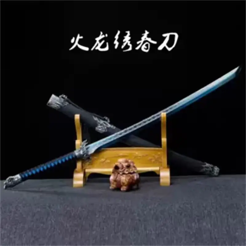 Longquan sword hand-forged Black Gold Ancient Dao Film and TV Tang Heng Dao embroidered Spring Dao handicraft hard sword