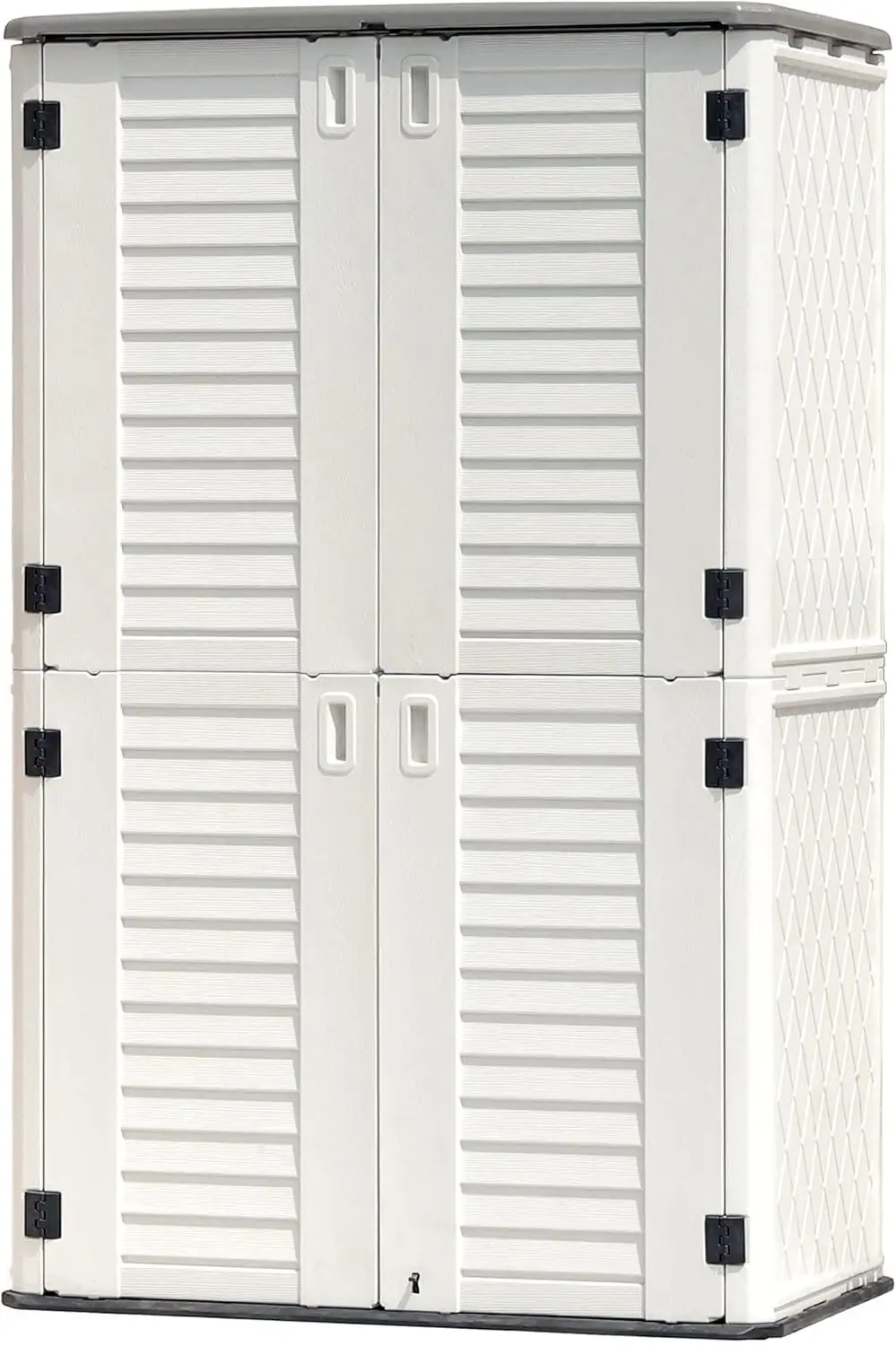 Outdoor Storage Shed Waterproof, Resin Vertical Storage Cabinet Double-Layered, Versatile to Store Patio Furniture