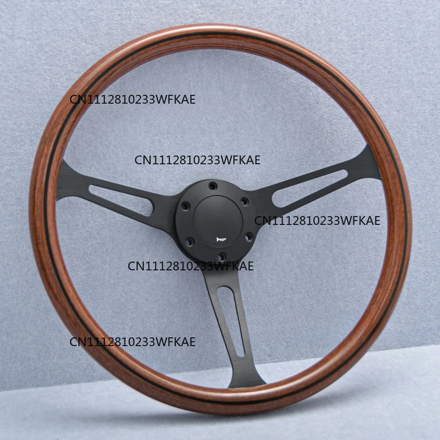 Car universal 15-inch retro mahogany steering wheel, modified light concave steering wheel