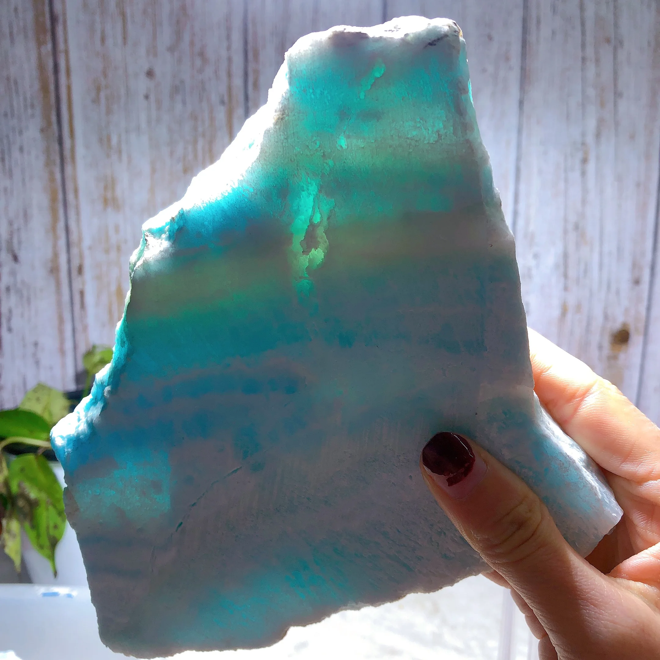 Natural Crystal Larimar Slab Specimen Raw Stone Painting Gemstones Mineral Energy Home Decorations Room Decor Gift