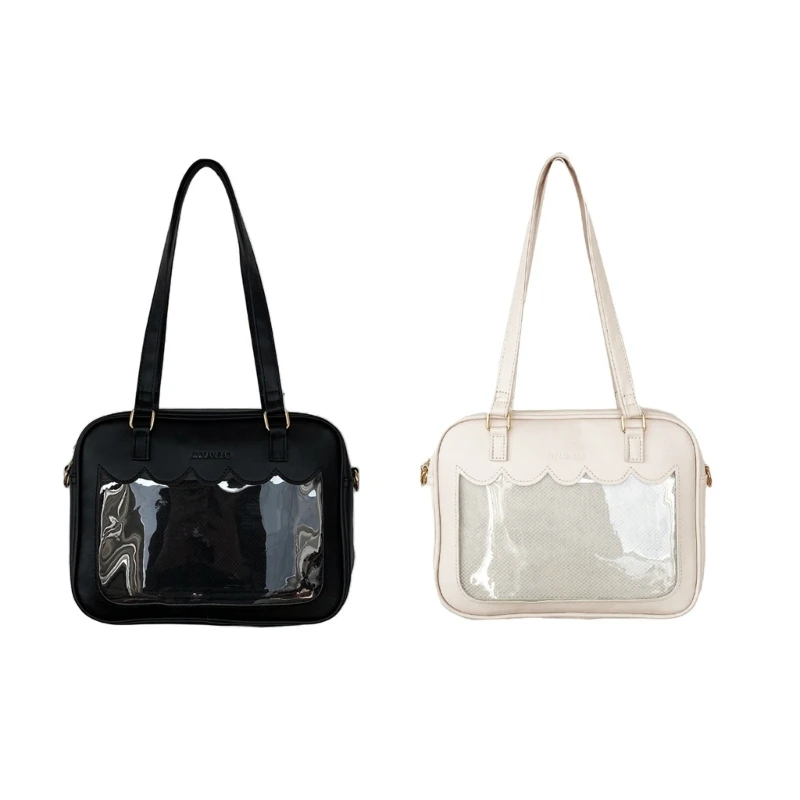 Fashionable Ita Bag Clear Window Pin Display Bag Crossbody Handbag Japanese Uniform Purse for Women