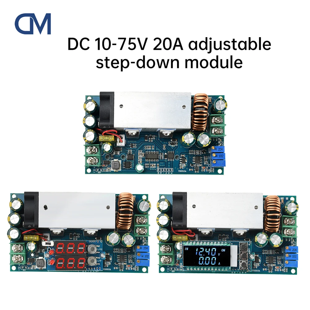 DC 10-75V 20A Adjustable Buck Module MPPT Solar Charging Constant Voltage Constant Current Charging Module Power Module