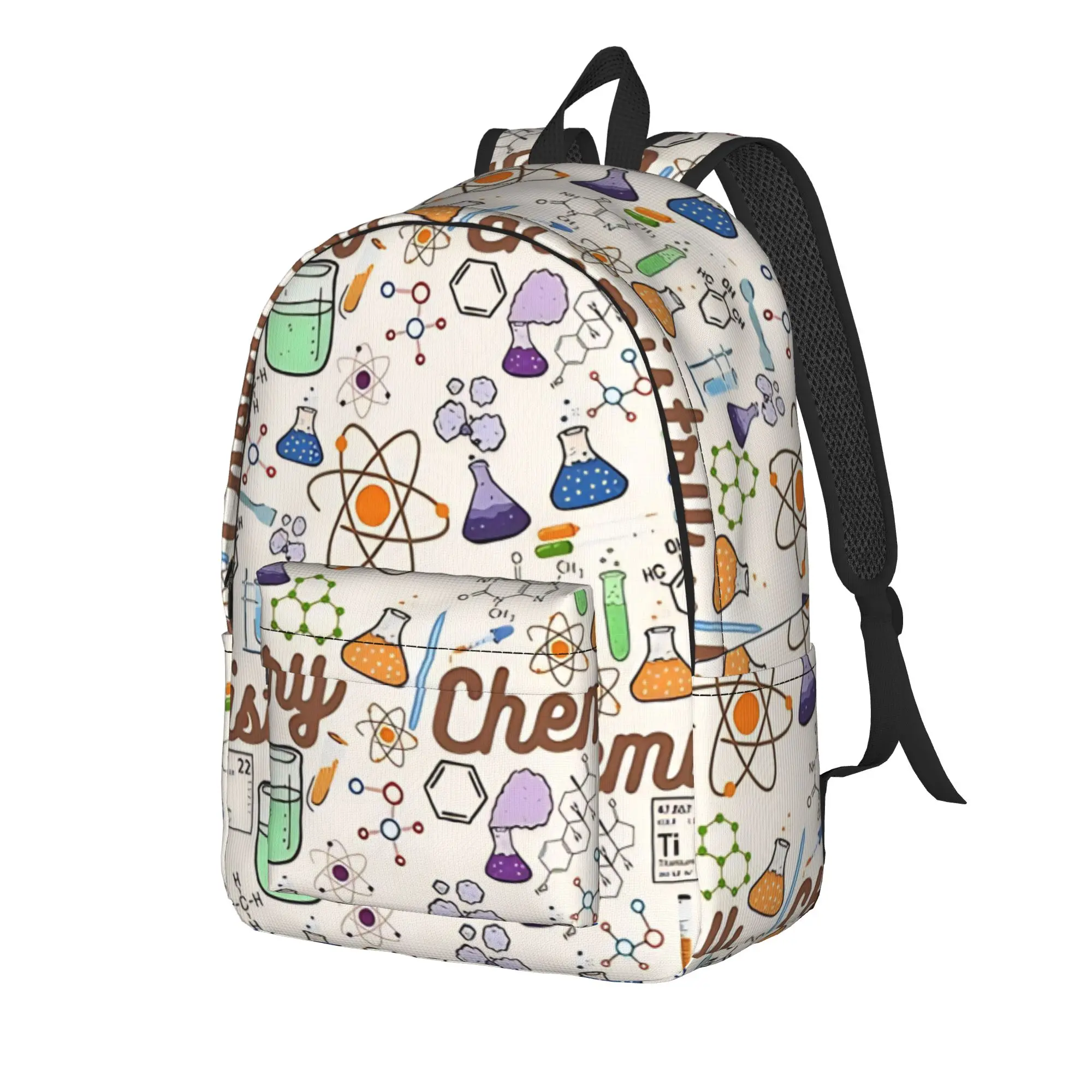 Chemistry Science Test Tubes Lab School Subject Backpack  Women Men Polyester Outdoor Backpacks Soft Kawaii School Bags Rucksack