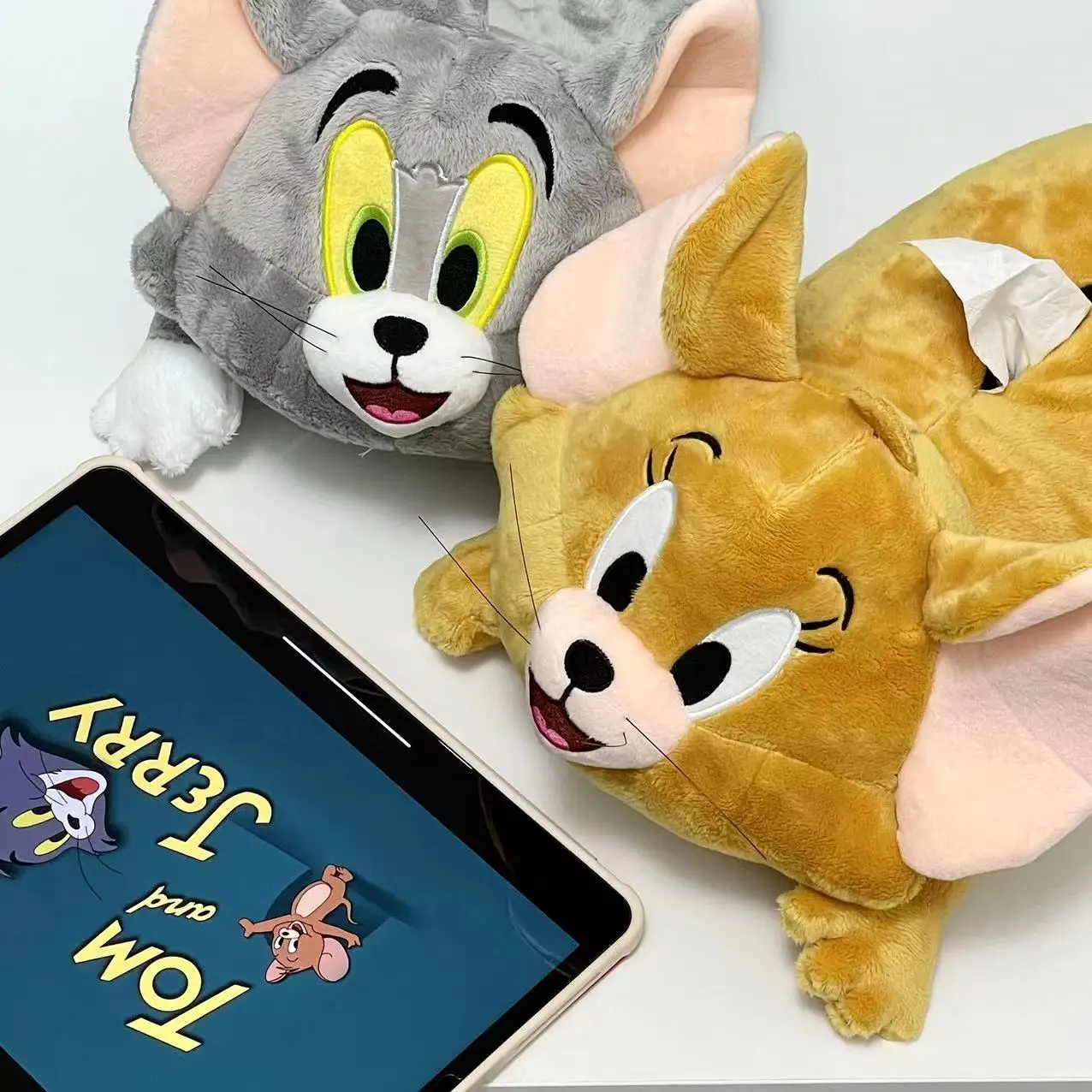 HQ Tom And Jerry Plush Toy Cartoon Movie Cat Tuffy Nibbles Mouse Tom Plushies Stuffed Tom And Jerry Pillow Blanket Kid Gift