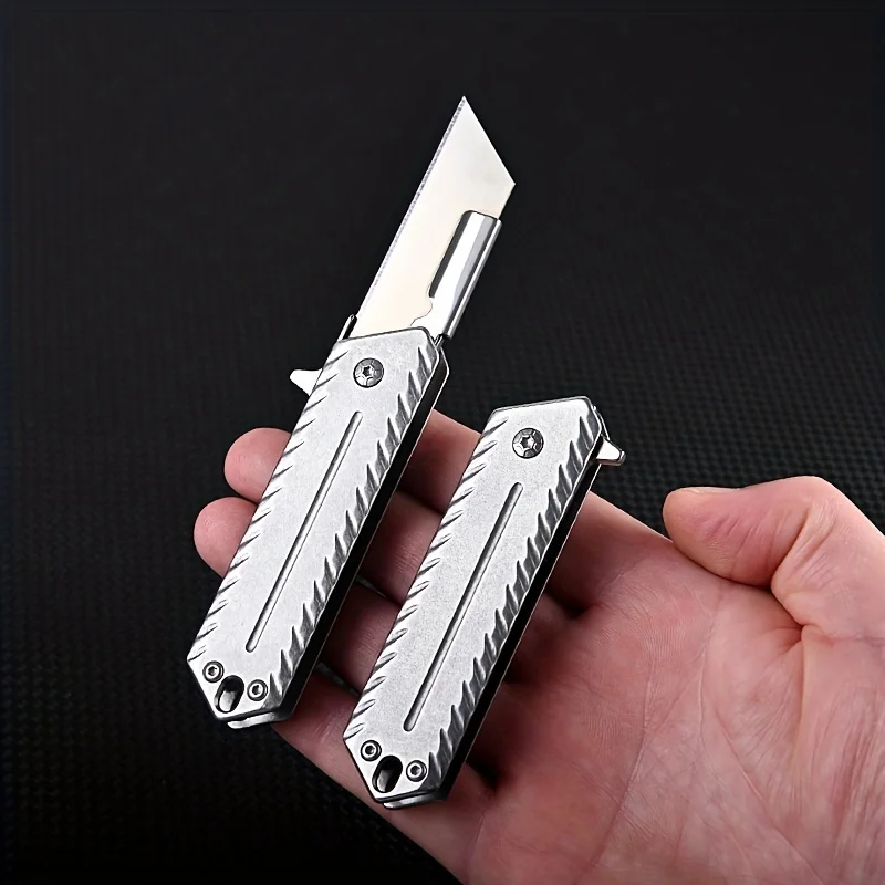 Stainless Steel Heavy-duty Art Knife with Sharp Edge and Quick Opening Paper Cutter, Box Opening Folding Knife, Carpet Wallpaper
