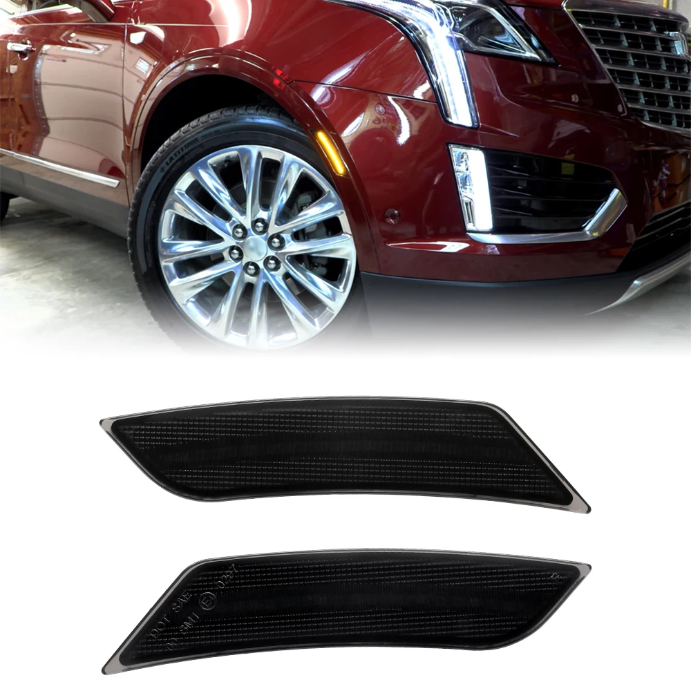 For Cadillac XT4 2019- For Cadillac XT6 2020- 2PCs Bumper Fender Flare Led Side Marker Lights OEM: 84573587 84573588