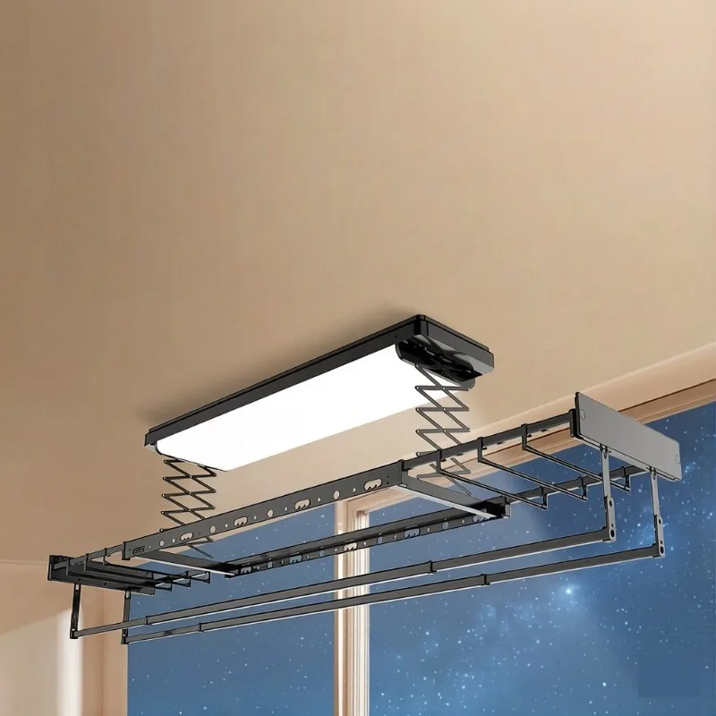 Collapsible Laundry Dryer Clothes Rack Foldable Aluminum Hanging Smart Clothes Drying Rack with Full-Panel Lighting