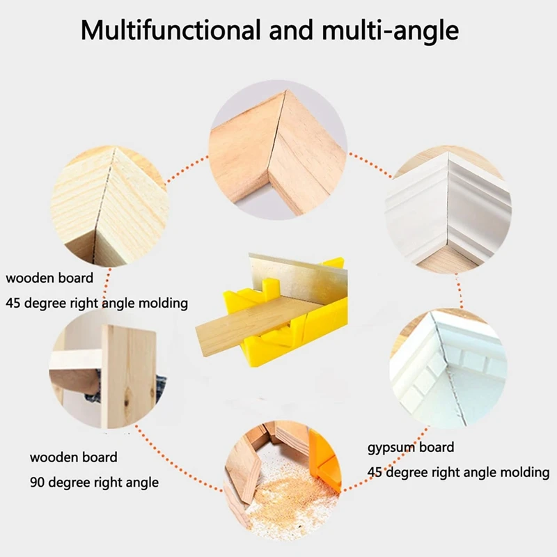 Miter Box 12 Inch, Miter Box With Ruler Graduation, 45 Degree, 135 Degree Preset Cutting Box