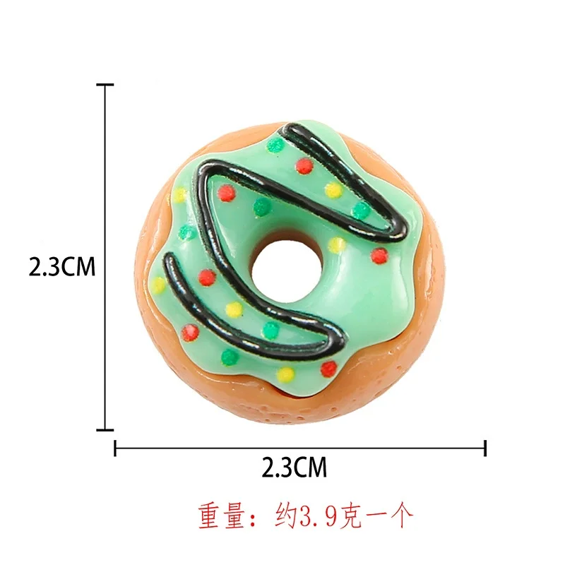 8 stücke Kawaii Neue Nette Mini Donut Flache Rückseite Harz Cabochons Scrapbooking DIY Schmuck Handwerk Dekoration Verzierungen Zubehör – Detail 5