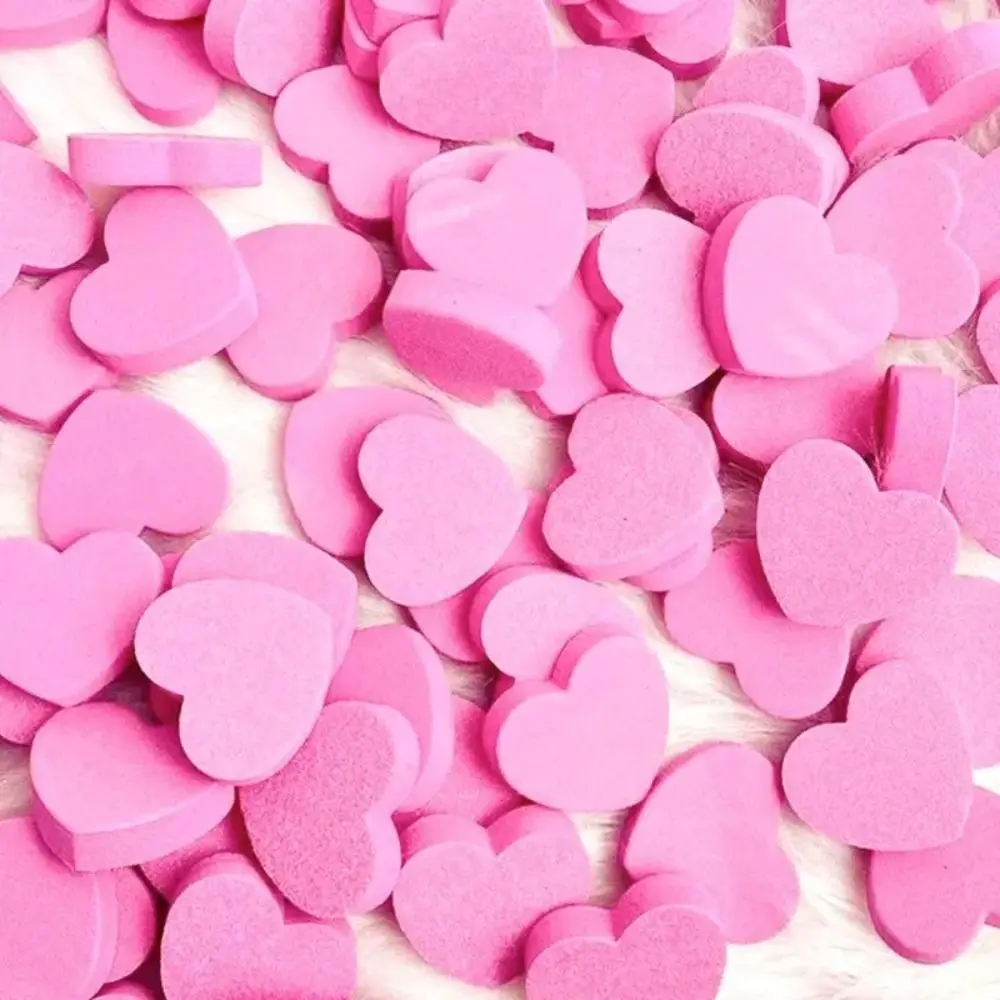 10 pièces mignon lime à ongles rose et noir coeur forme blocs de polissage Kit éponge double face lime à ongles blocs tampon limes de ponçage