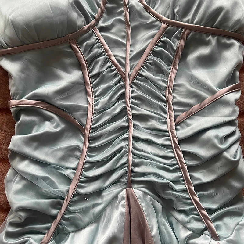 

Silver Deer Print Embroidery Overbust Corsets Cami Streetwear Blue Antique Spring Autumn Winter Corselet Top