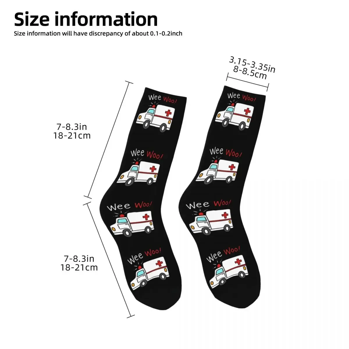 Ambulance Socks Harajuku Super Soft Stockings All Season Long Socks Accessories for Unisex Christmas Gifts