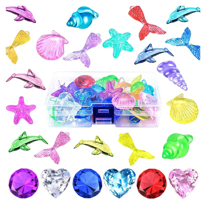 26Pcs Diving Playset Pirate Colorful Ocean Marine Animals Treasure Chests Pirate Boxes Props for Swimming Pool