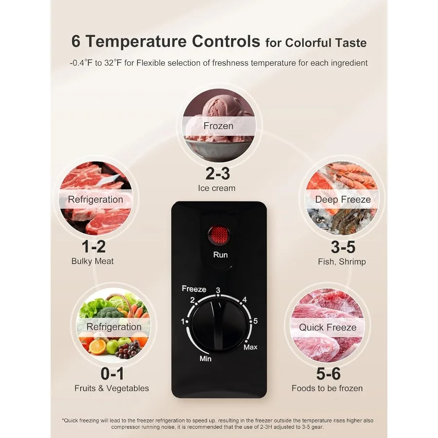 Congelador horizontal compacto de 3,5 cuft para apartamentos RVs e garagens - Mini freezer com eficiência energética com cestas removíveis e Q