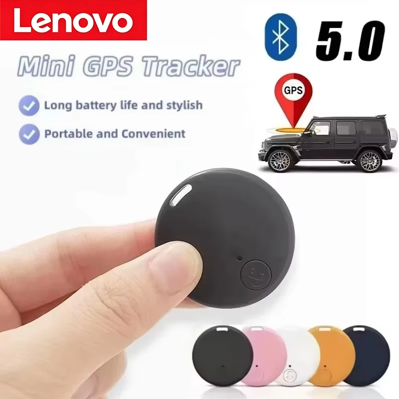 Novo Rastreador GPS Mini Lenovo Bluetooth 5.0 para Pets, Idosos, Crianças e Carteiras - Localizador Inteligente para Carros, Compatível com iOS e Android