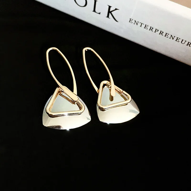 Geometric Metal Hollow Triangle Drop Earrings For Women Personality Dangle Earring Exaggerated punk Jewelry Gifts