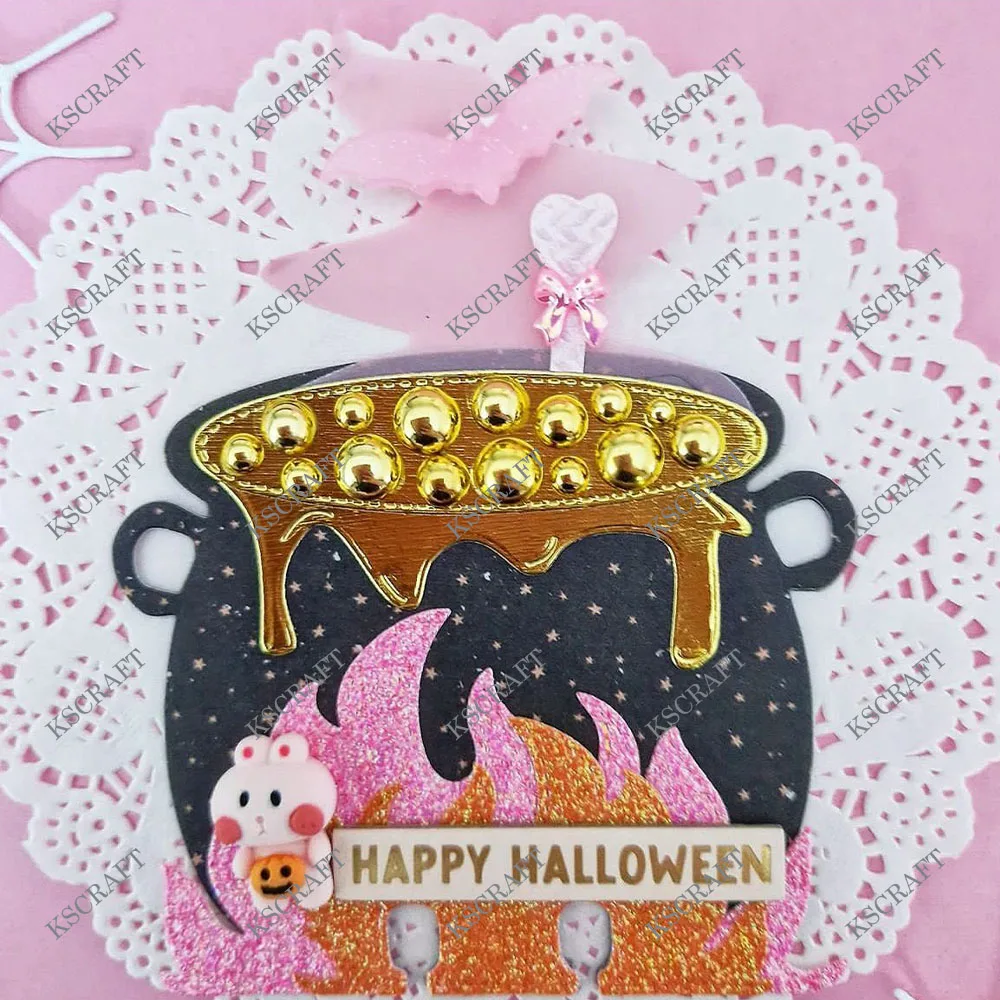 KSCRAFT Halloween Cauldron Memorydex Cutting Dies Stencils for DIY Scrapbooking Decorative Embossing DIY Paper Cards