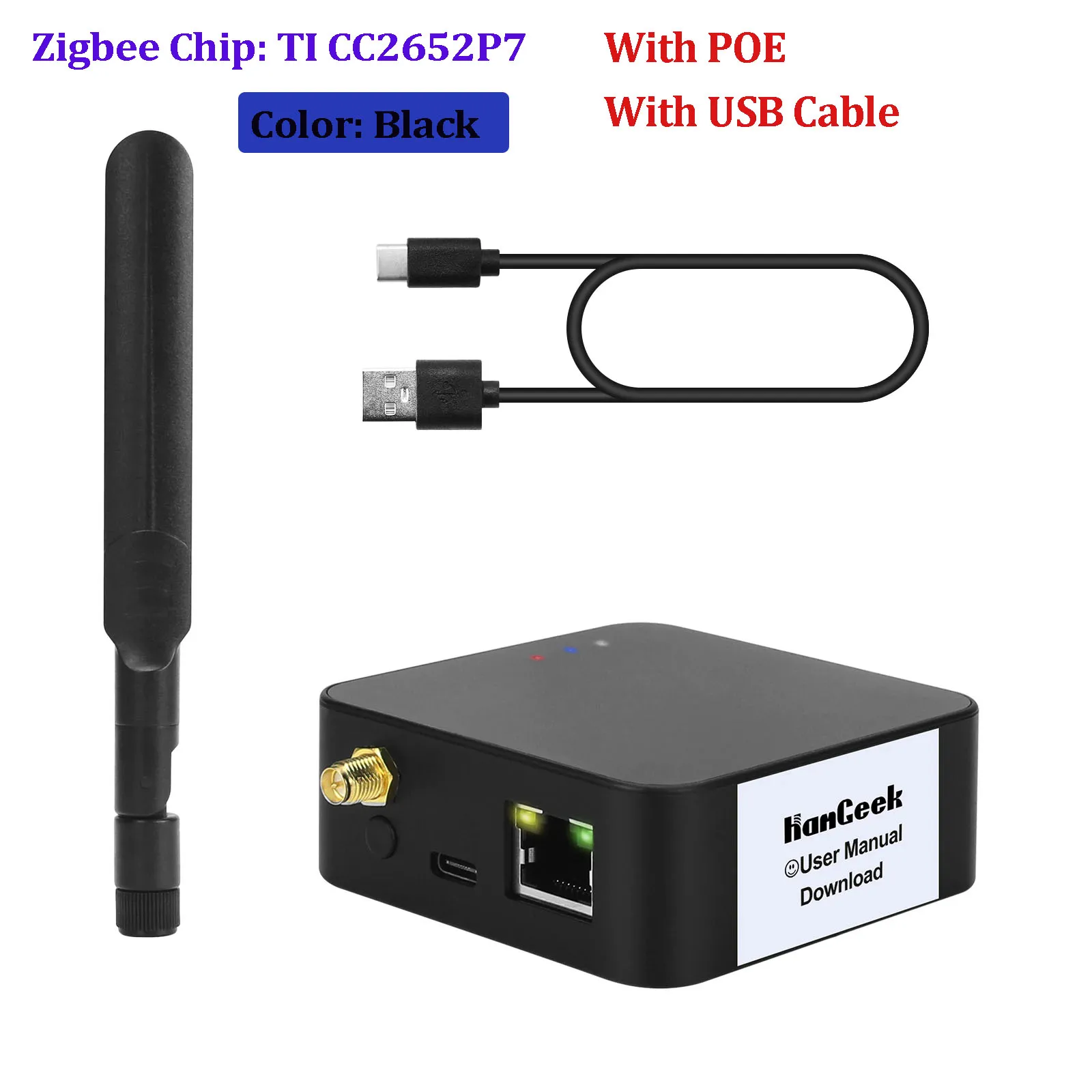 HamGeek HMG-01 Plus / Plus POE ZigBee Gateway Adapter ZigBee 3.0 Network Coordinator Support Ethernet LAN/USB/WiFi/Bluetooth image 3