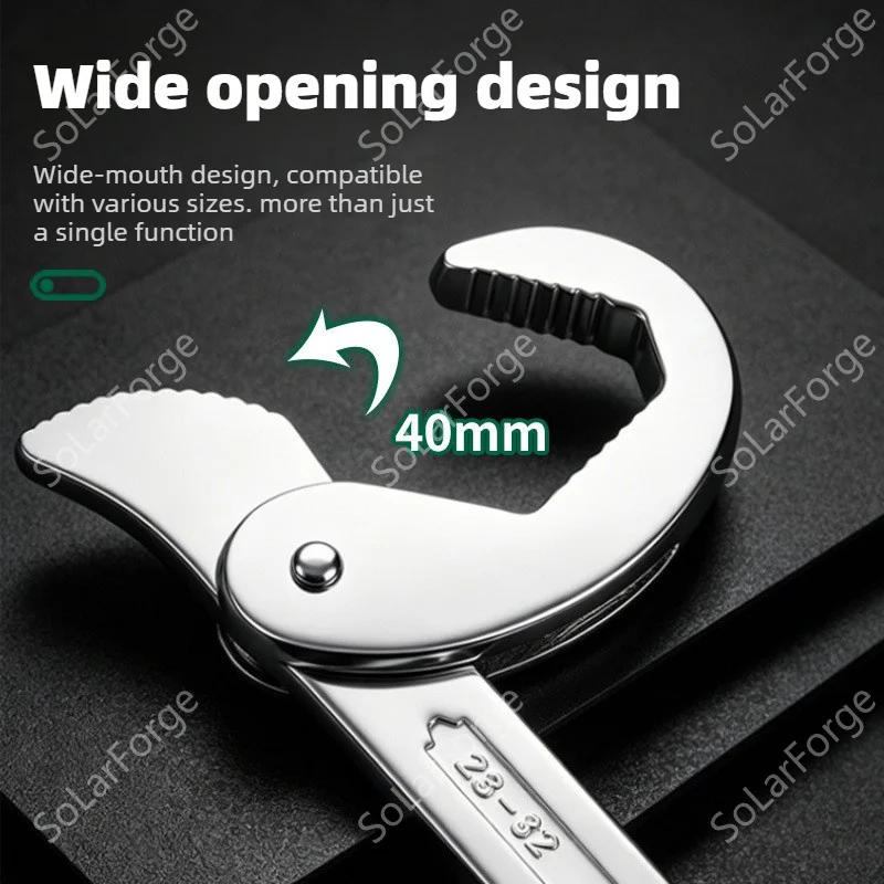 BAOLIAN 72-Tooth Self-Adjusting Universal Ratchet Wrench, 12-Point Box End Quick Release Spanner for Automotive & Pipe Repair