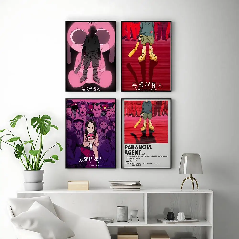 Dark Anime Paranoia Agent Posters Premium Self-Adhesive No Residue Wall Sticker for Home Office Bar Decor