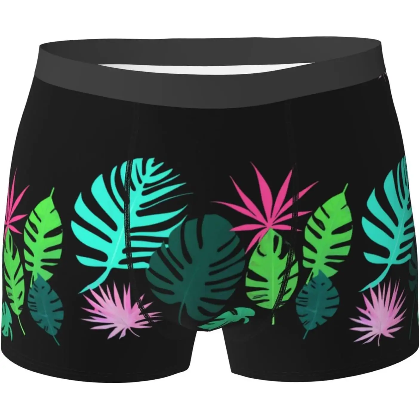 

Мужские трусы-боксеры Tropical Leaves (S-XXL), легкая дышащая, впитывающая пот эластичная ткань, свободная эластичная влагоотводящая ткань