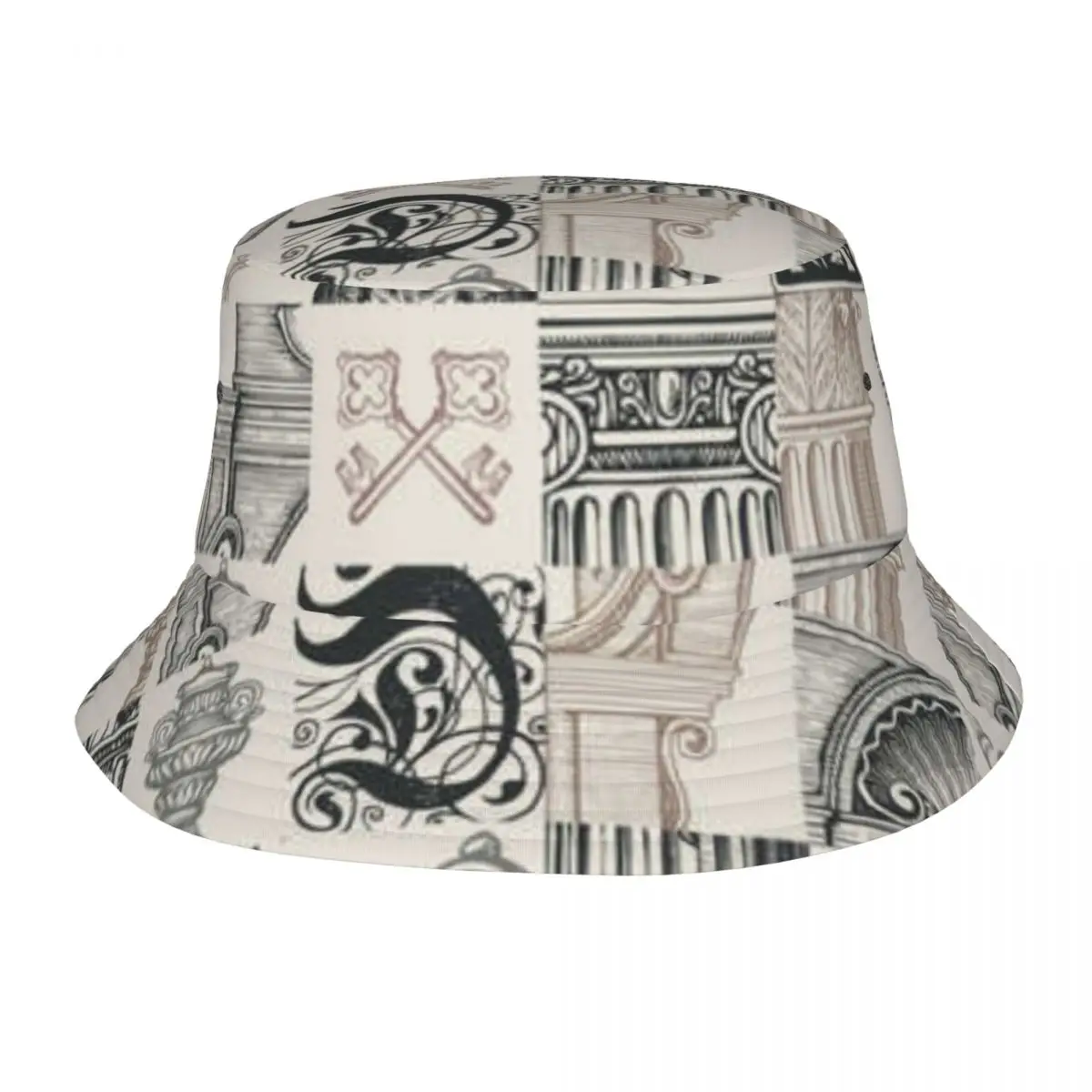 Ancient Architecture Retro Unisex Casual Sun Hat Bucket Bob Hip Hop Cap Fisherman Panama