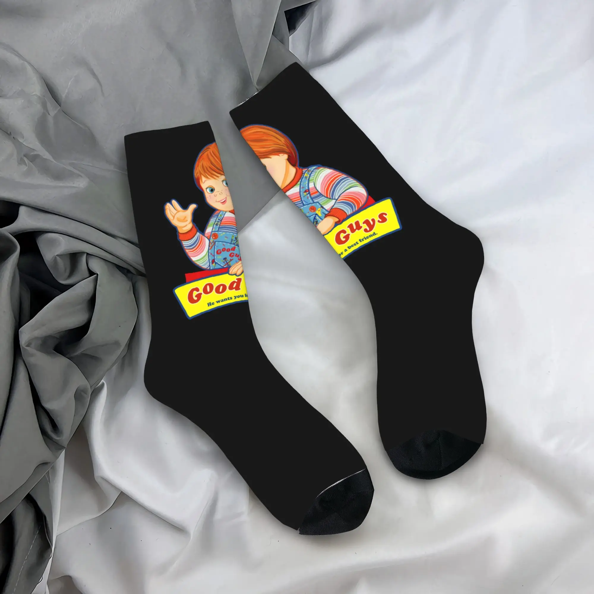 

Носки с индивидуальным принтом «Хорошие парни» и Чаки для мужчин и женщин, эластичные, летние, осенние, зимние, с изображением куклы из фильма «Детские игры»