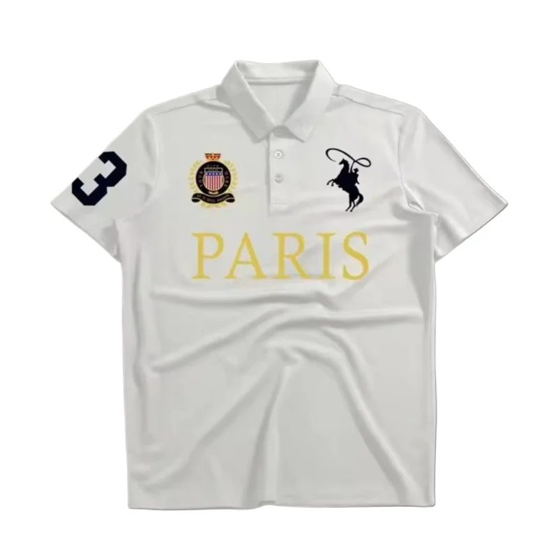 Paris Y2K High Street Punk Europäischer und Amerikanischer Stil 2026 Neue Oster-Kollektion Herren Retro POLO-Shirt Kreuz-Print T-Shirt Top Harajuku