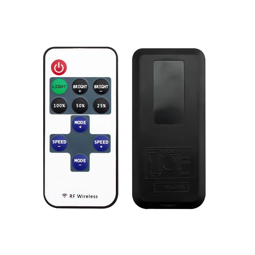 11 Keys Wireless RF Single Color LED Controller PWM Dimming Function DC 5-24V Wide Voltage RF Remote Control Mini Compact Size